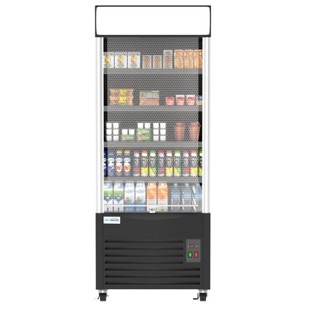 KOOLMORE Open-Air Refrigerator and Grab and Go Merchandiser, Display for Cafe and Commercial Food Storage CDA-18C-BK